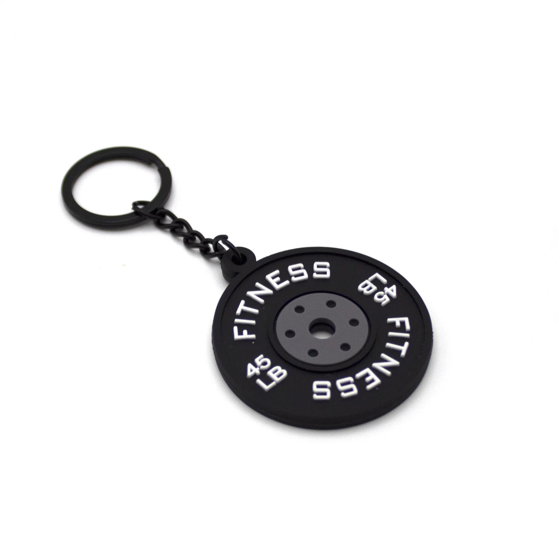 3D barbell keychain for women key ring creative car key chain PVC sports keychain key holder portachiavi llaveros bag charm