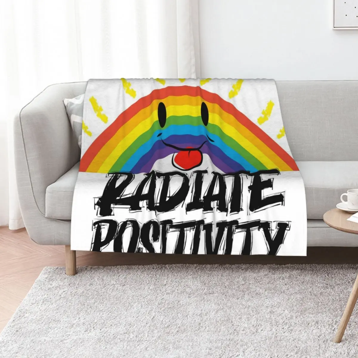 

Radiate Positivity Throw Blanket Blankets For Bed Polar Nap Decorative Throw Blankets