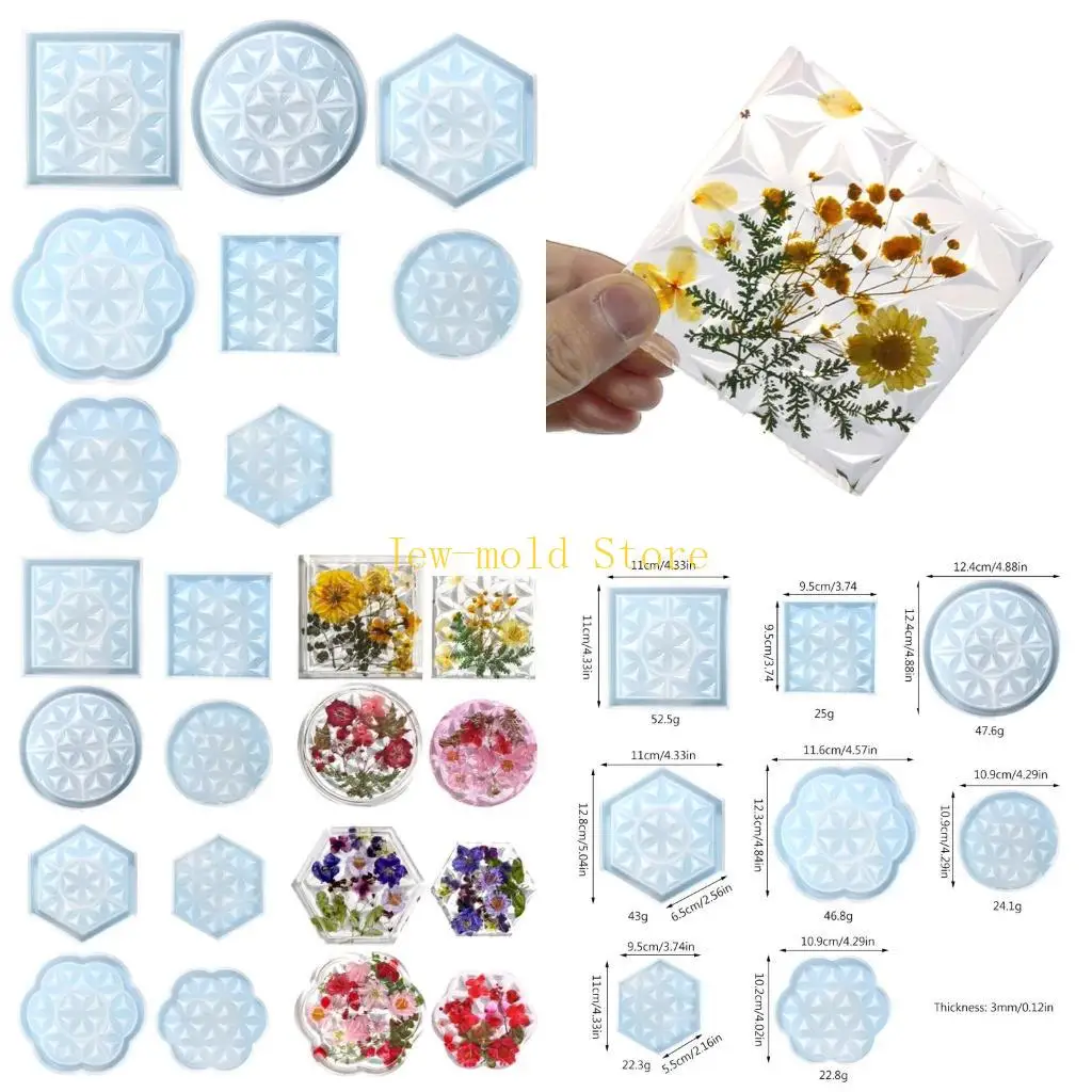 

C71B 8 шт. шестиугольная квадратная круглая форма для кружевных подставок Diy кристаллическая форма для хранения клея