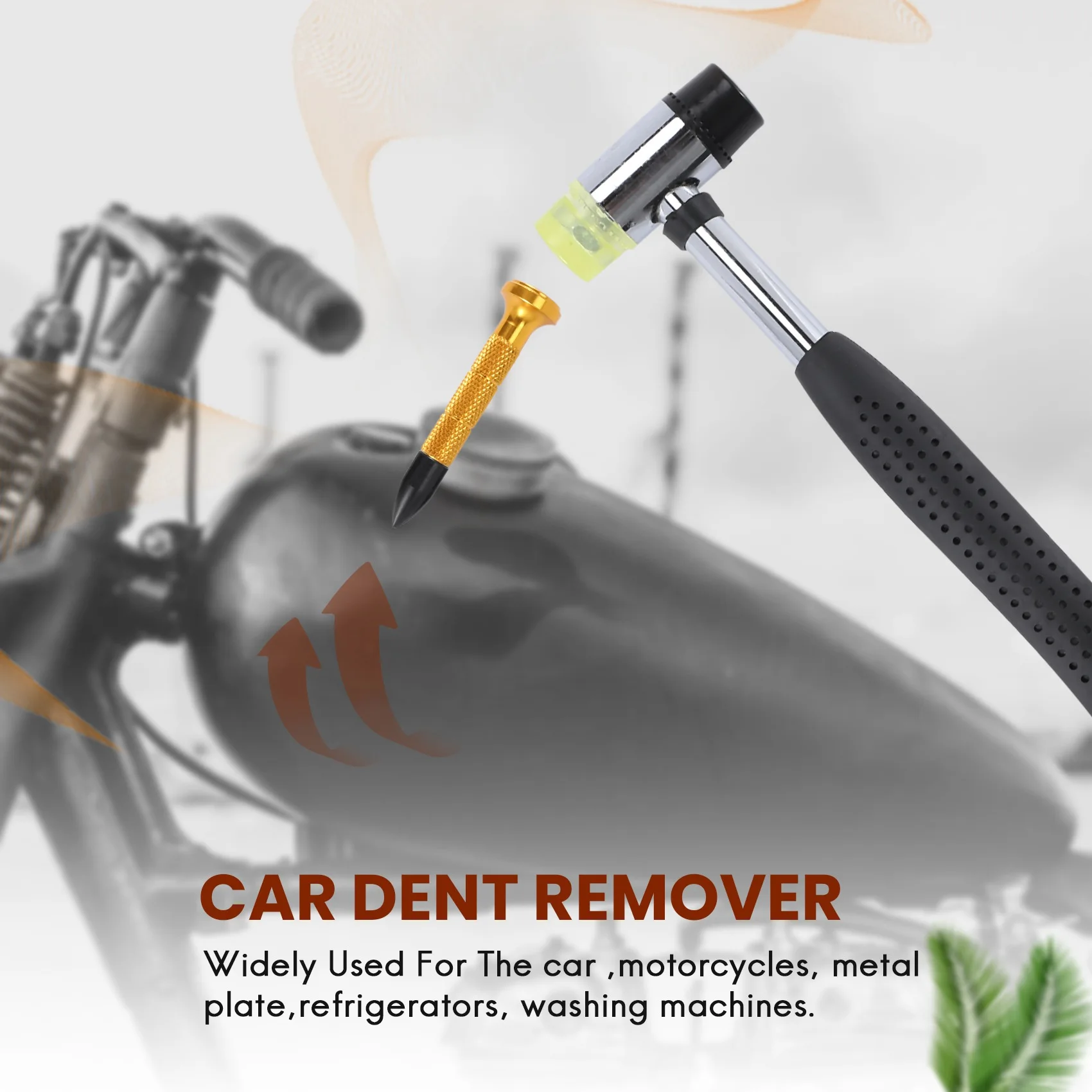 10Pcs Car Body Paintless Dent Repair Tools With Knock Down Head Tap Down Tools Set Dent Repair Kit