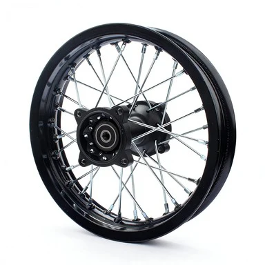 Dirt Bike Wheels Rims Set 12/14/17 Inch Front & Rear Black Aluminum Spoked Wheel Hub for 50-160CC CRF BBR XR Off-Road Motorcycle