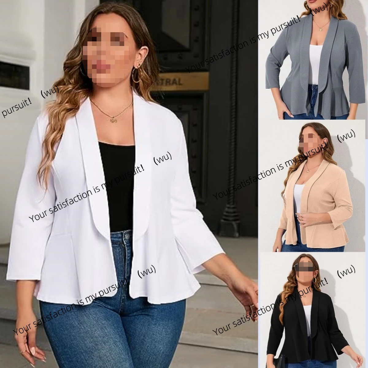 

Новый женский повседневный пиджак больших размеров с планкой спереди