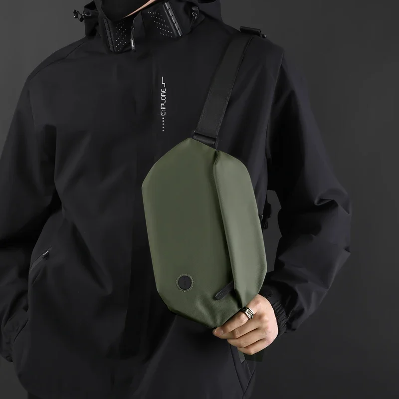 Fashion Men Cool Popular Leisure Boys Nylon Chest Bags For Work Waterproof Crossbody Business Daily Handbags With Large Pockets