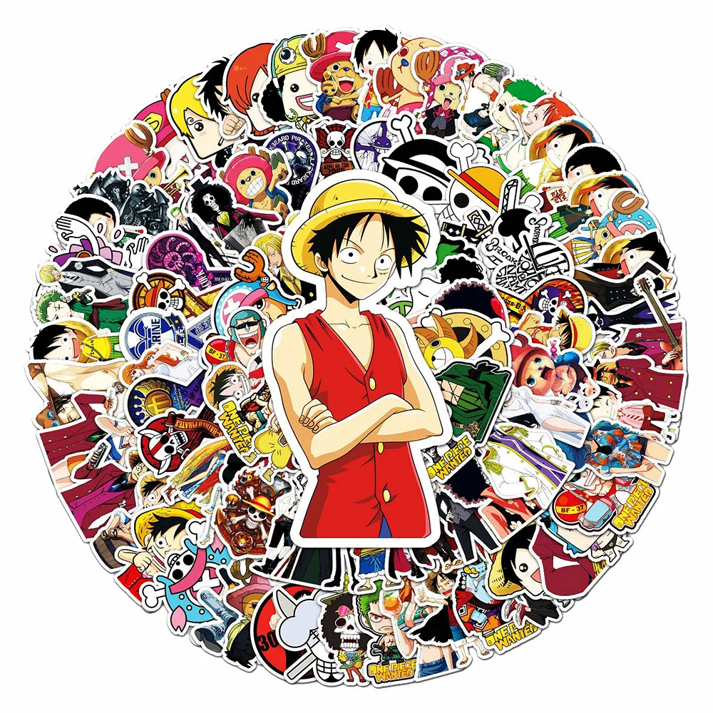 

10/30/50/100pcs Japanese Anime One Piece Luffy Zoro Stickers for Kids Toys Waterproof DIY Luggage Laptop Car Cool Sticker Decals