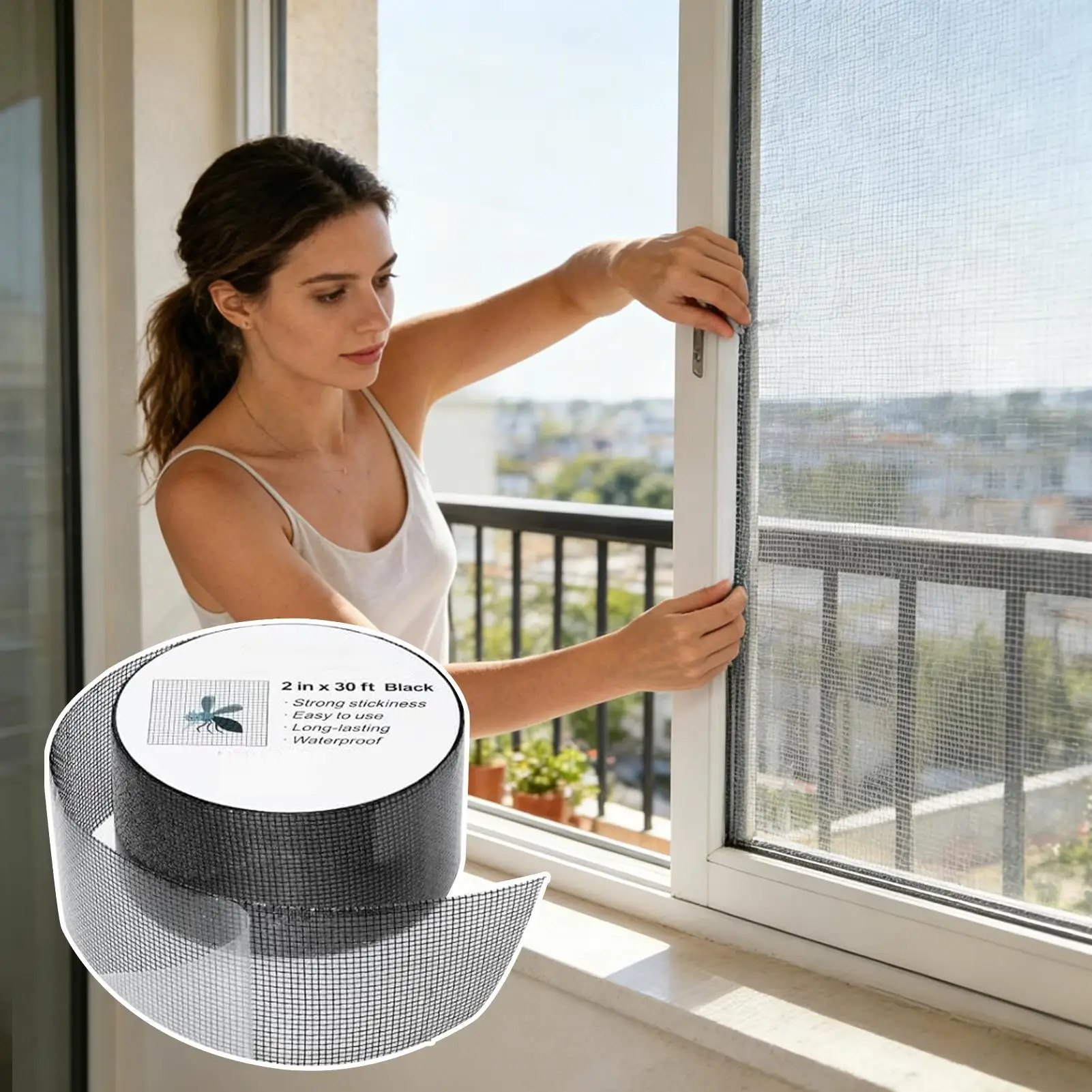 Screen Patch Strong Adhesive Cuttable Universal Screen Window Mend Patches for Patio RV Camper Pool Railings Balcony Gazebo
