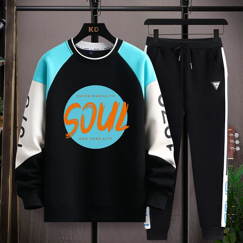 

Men's Casual 2-Piece Sportswear Set Streetwear Fashion Tracksuit Hoodies and Pants Beachwear Summer Sweatshirt Hoodies Sets New