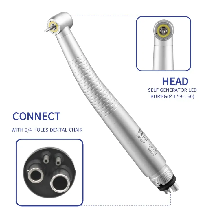 

China Cheap den tal Handpiece 5 Led Bulbs 5 Water Spray Shadowless Light High Speed den tal Handpiece