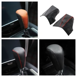 For Nissan Qashqai J11 2016 - 2022 X-Trail XTrail T32 2014-2022 AT Car Leather Knob Cover Gear Head Shift Knob Gear Collars Case