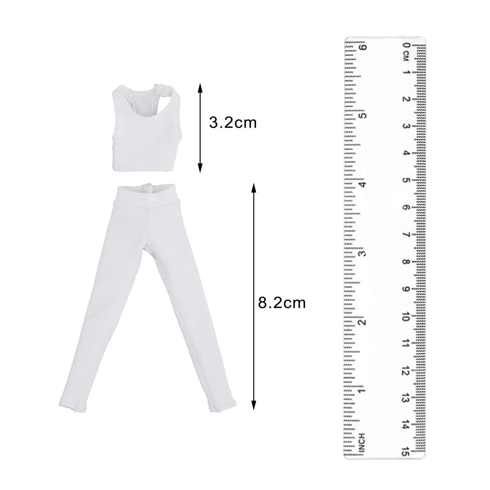 1/12 Scale Female Action Figure Outfit with Vest And Pants for 6in Dolls