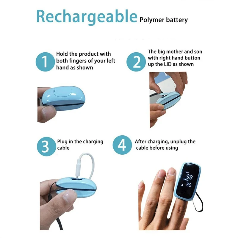 デジタルLEDディスプレイ付きの充電式医療用oximeter,指先パルスオキシメータ,ストラップ,血中酸素飽和度モニター