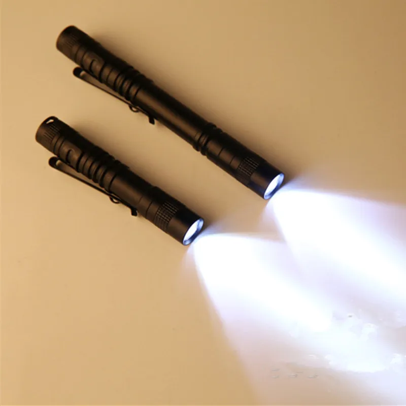 

Clip Mini LED Flashlight Torch Waterproof Handheld Penlight Lamp Powered by AAA Batteries