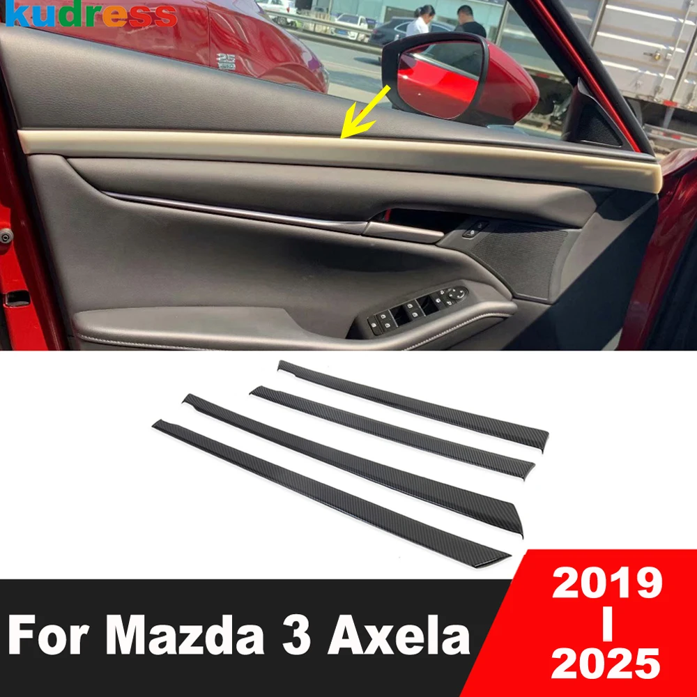 

Для Mazda 3 Axela BP 2019-2022 2023 2024 2025 из углеродного волокна, внутренняя внутренняя дверь, подлокотник, панель, отделка, аксессуары для интерьера