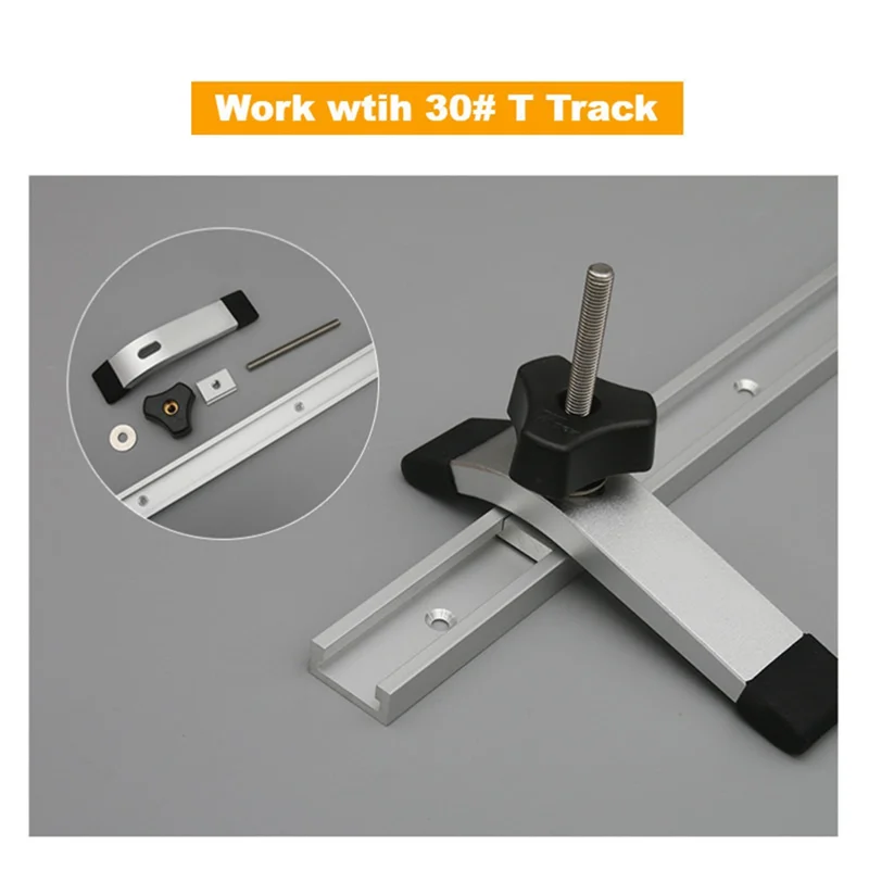 A79I T-트랙 홀드 다운 클램프(T 볼트 포함) 슬라이더 알루미늄 합금 목공용 클램프(라우터, 드릴 프레스, 테이블 쏘용)