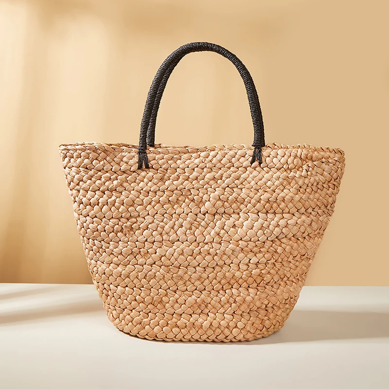 Korean Style Ins Large Capacity Straw Woven Bag Versatile And Simple Portable Natural Grass Handmade Woven Bag For Women Vacatio