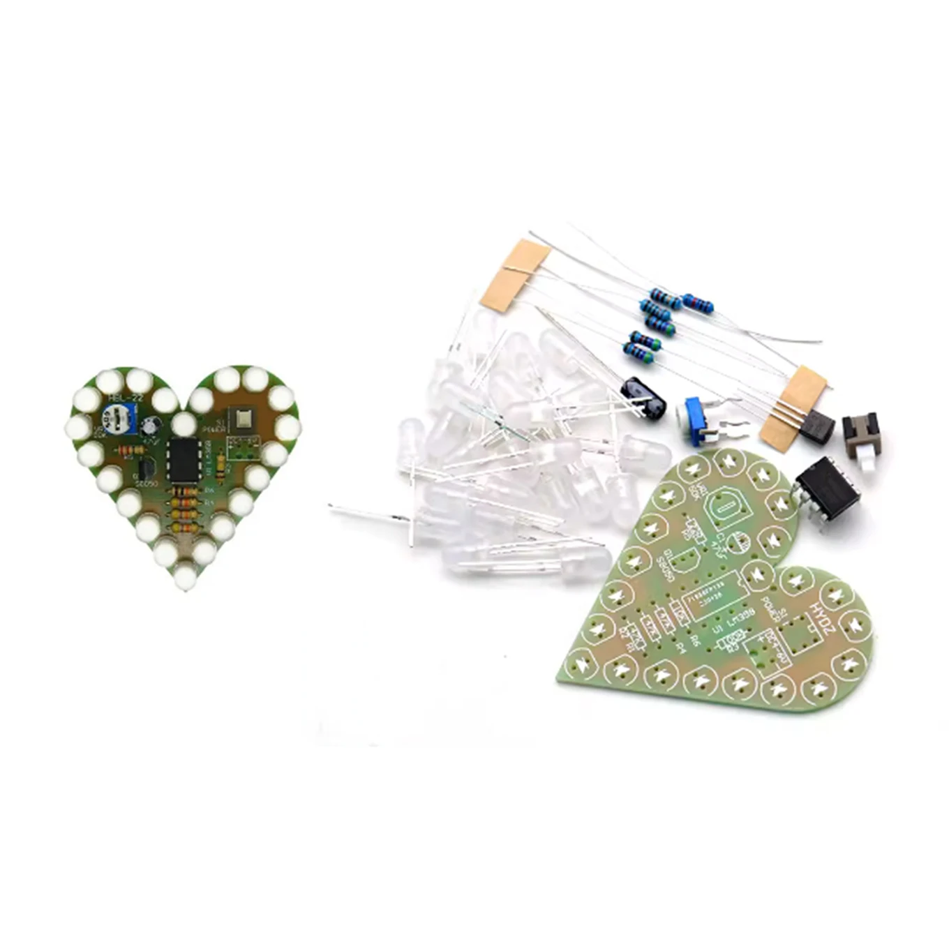 DIY Kit Heart Shape Breathing Lamp Kit DC 4V-6V Breathing LED Suite Red White Blue Green DIY Electronic Production for Learning