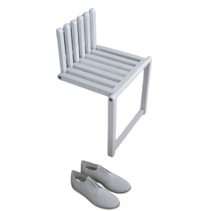 Folding Footstool Wall-Mounted Wall Folding Porch Chair Door Shoe Cabinet Hidden La sedia del bagno Bathroom furniture