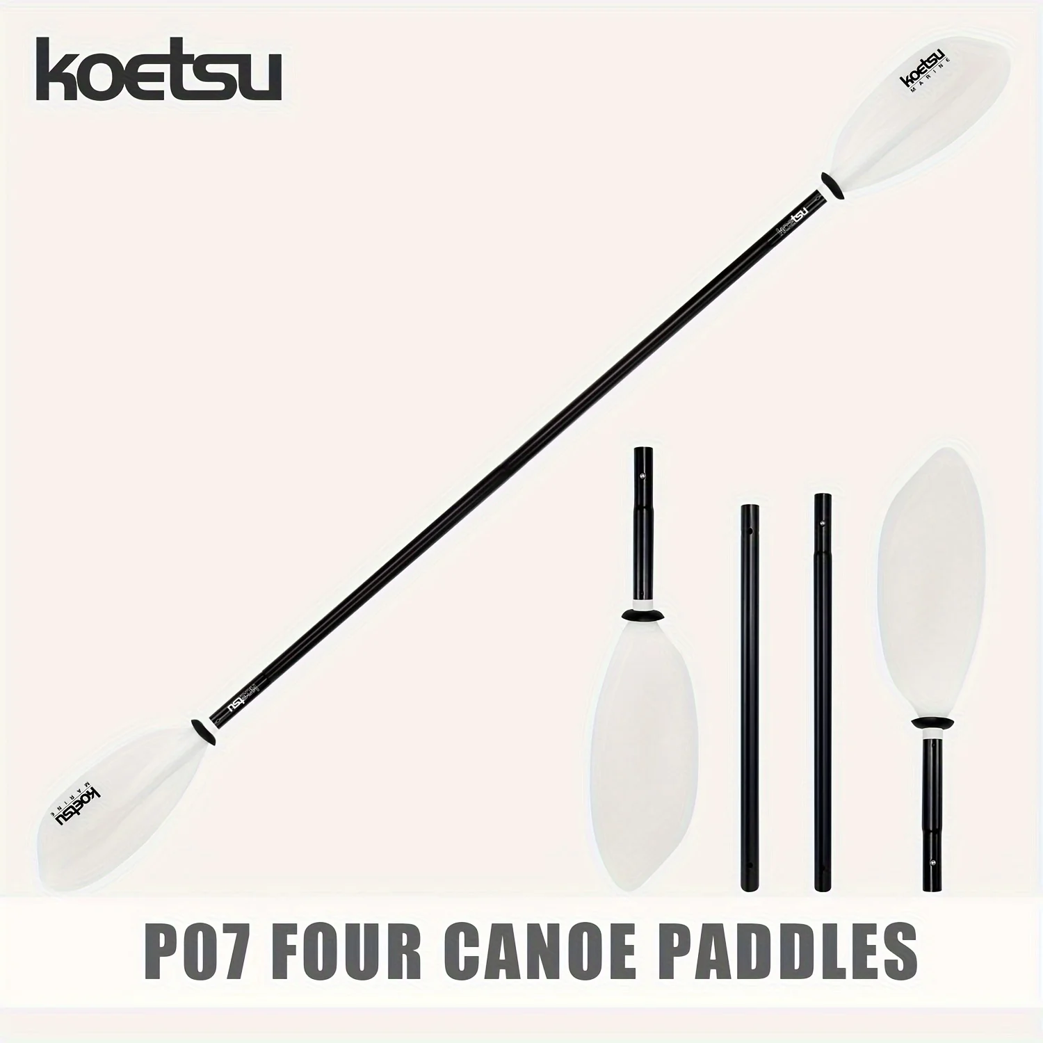 KOETSU P07 Paleta de kayak de cuatro segmentos KAYAK Accesorio de paleta combinada de canoa de doble punta