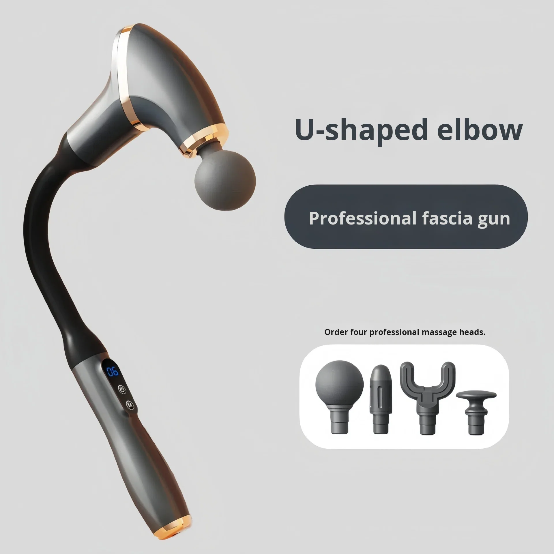 

Smart Library 2025 Deep Tissue Body Fascial Massage Hammer Portable U-Shaped Back Massager Upgraded LED Screen Pain Relief