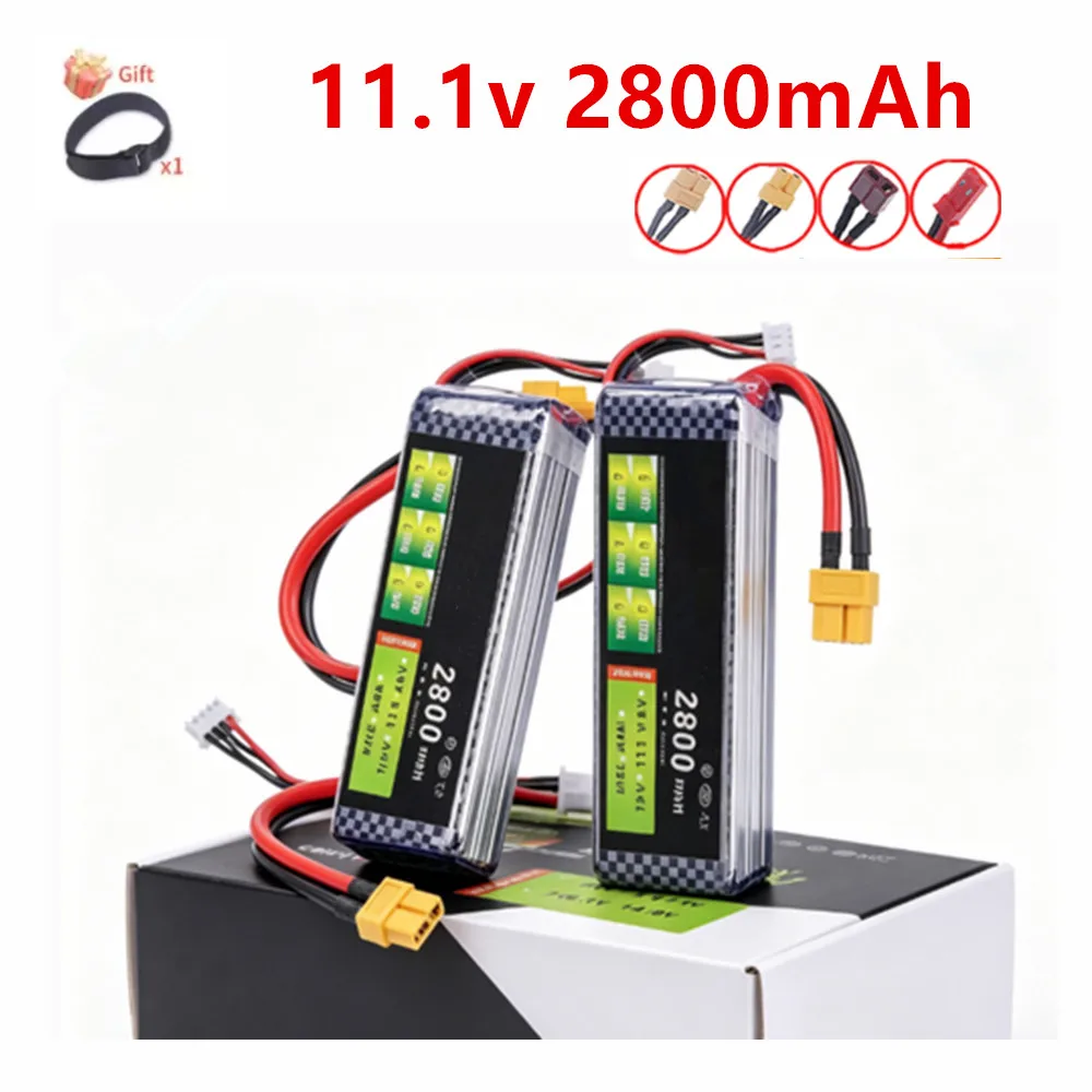 3S 2800mAh 11.1V 40C Lipo Rechargeable Battery For RC Airplane, Quadcopter, RC Off-road Racing Car, Vehicle