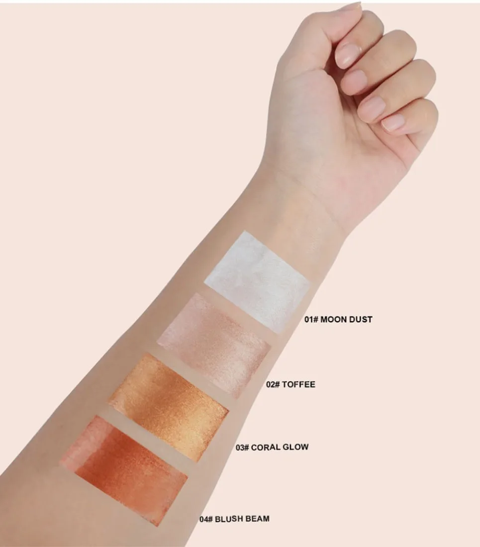 توهج لامع الجسم الوجه السائل تمييز العلامة الخاصة شعار مخصص ماكياج نباتي بالجملة