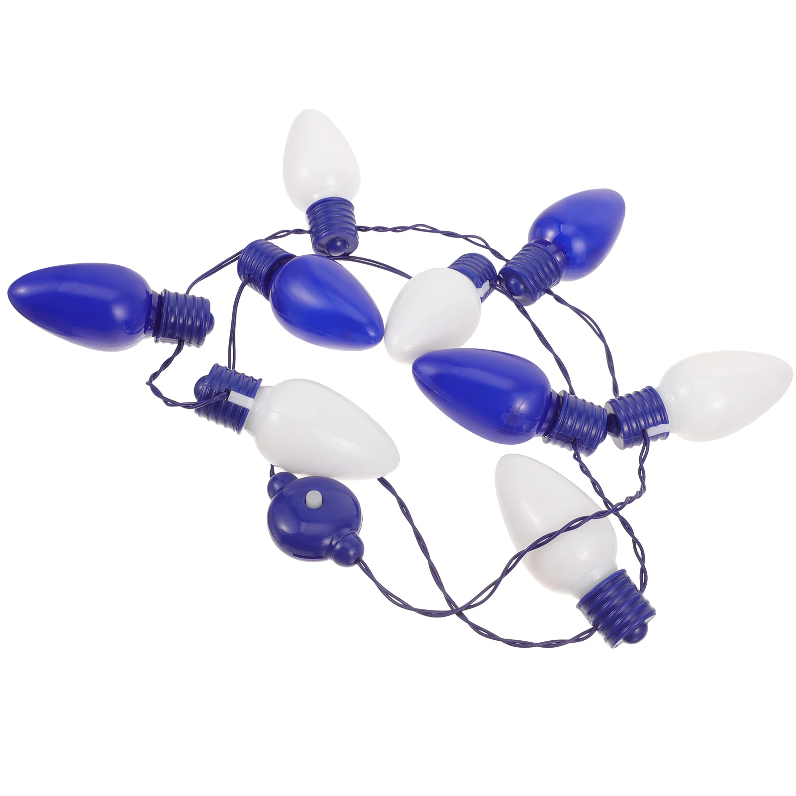 

LED Glowing Necklace 9 Light Bulb Decorative Hanukkah Party Favor Plastic Material Long Use Simple Installation