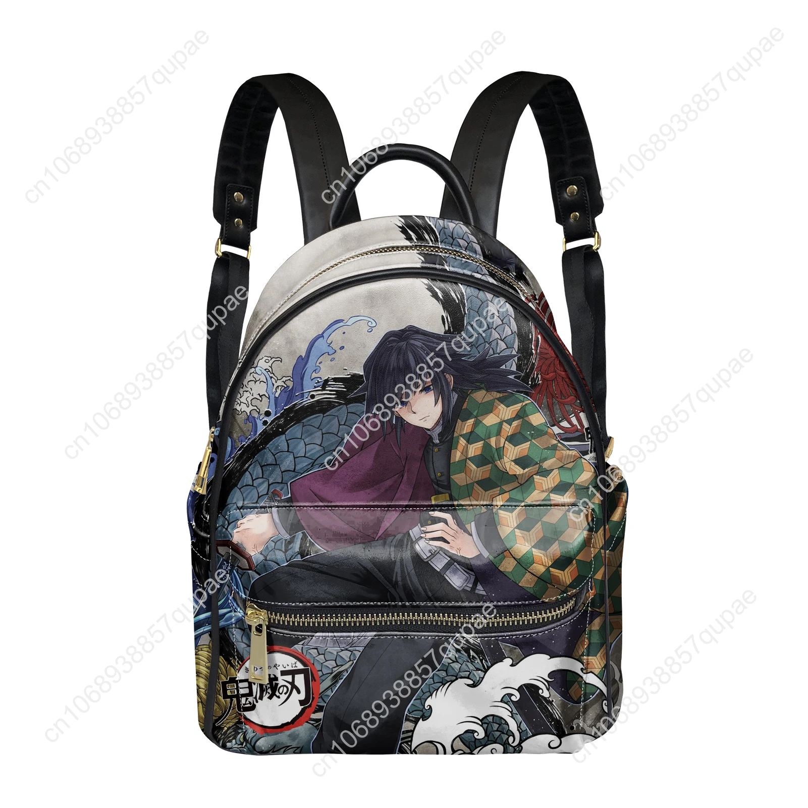 

Japan Anime Giyu Tomioka Water Hashira Backpack Womens Men Double Shoulder Bag Business Travel Bookbag Rucksack Gift Daypack