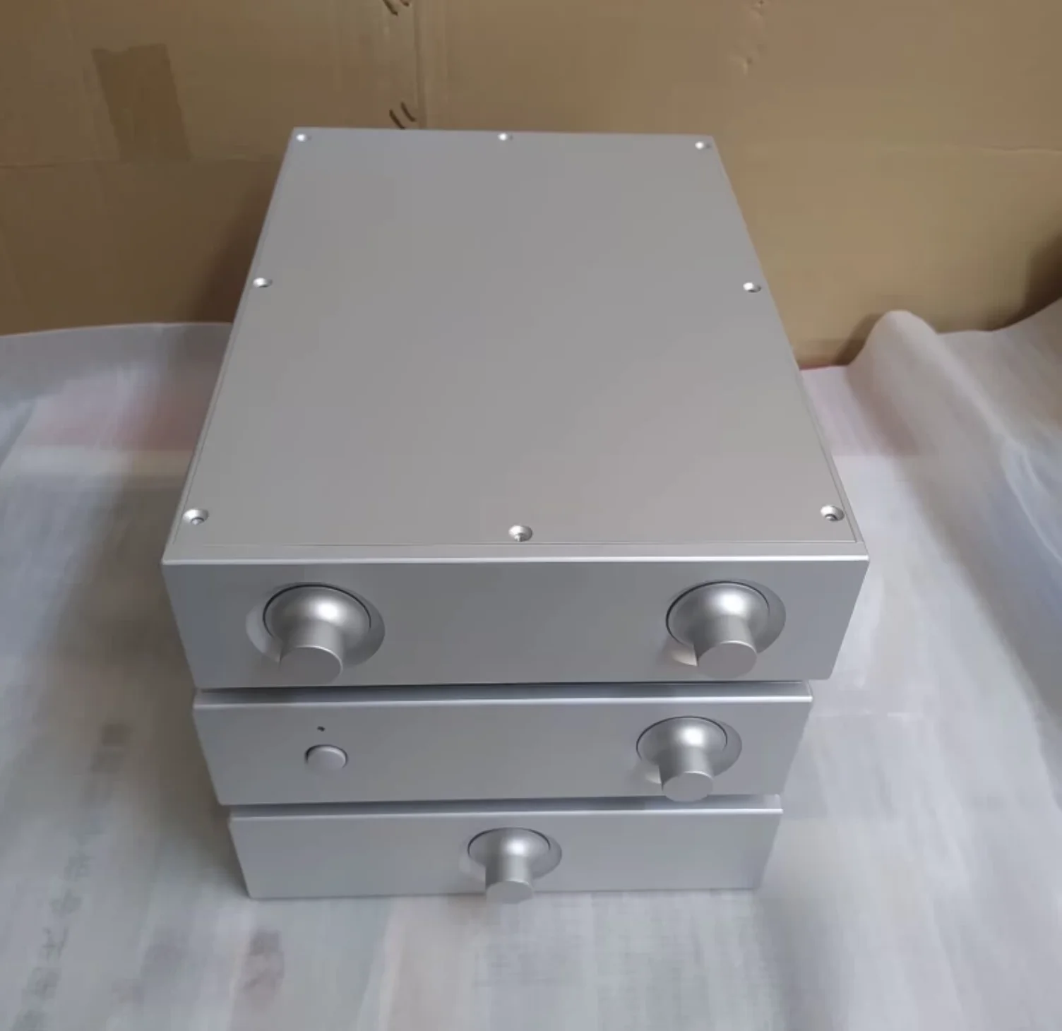 All aluminum amplifier chassis / Preamplifier case / AMP Enclosure DIY box (250 *70*358mm)