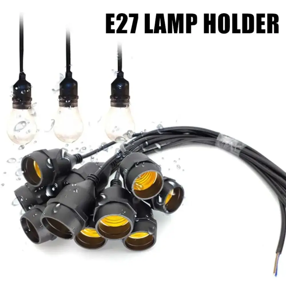 

2 pcs LED Waterproof E27 Lamp Holder Energy-saving 30 cm Power Cord Base Holder Spiral Copper PVC Bulb Connector Outdoor