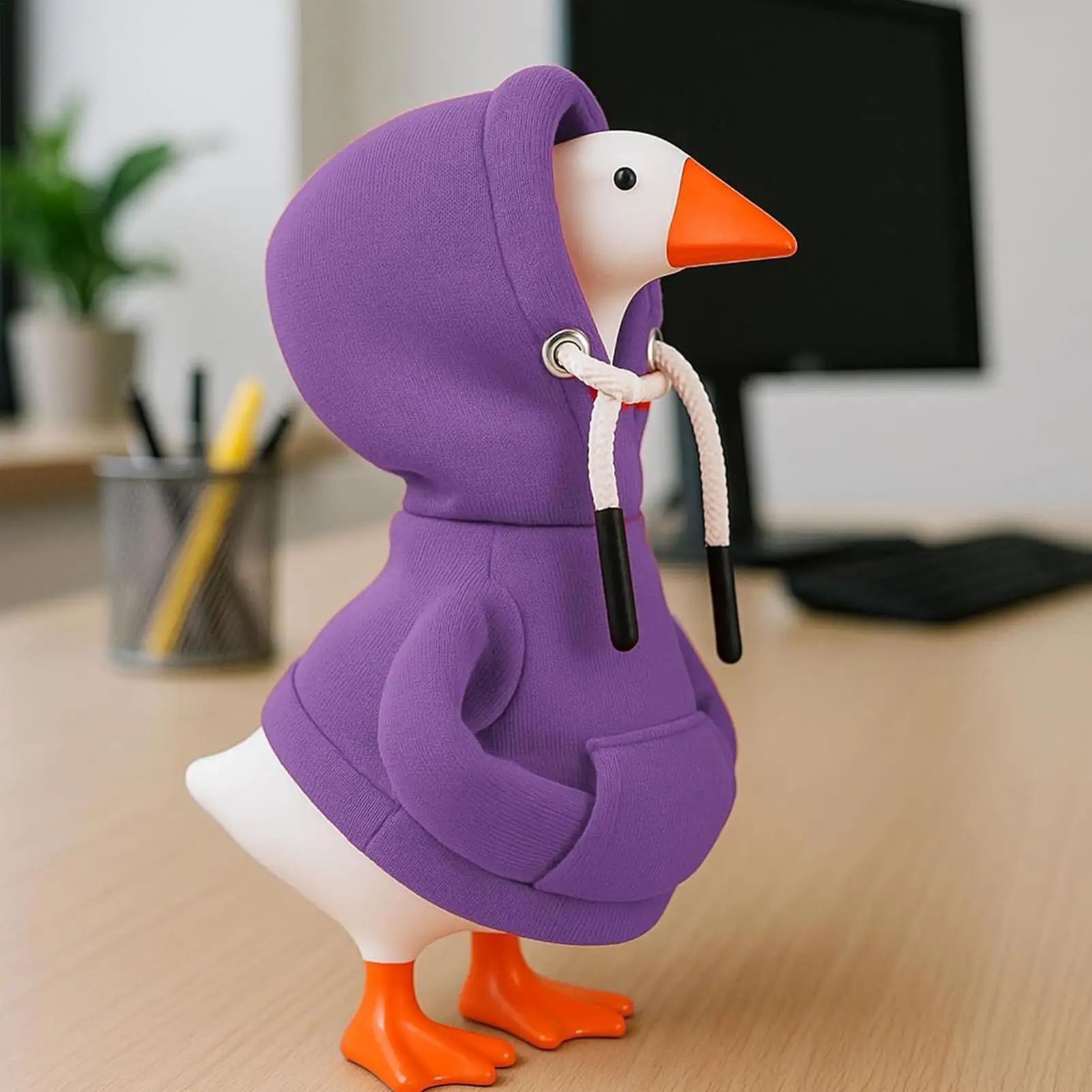 

Desk Geese Outfits Hoodies Tabletop Animal Outfit Decor 7 Inch Geese Statue Clothes Costume Decoration for Porch Tabletop