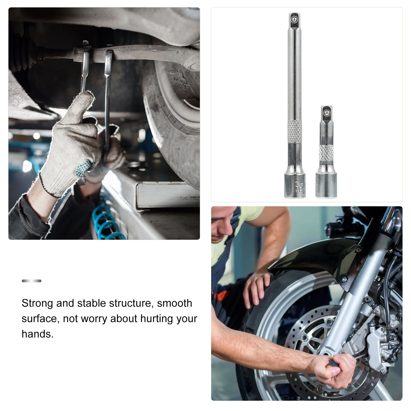 

4Pcs Ratchet Wrench Connecting Rods Smooth Surface Easy Operation Home Repair Electric Wrench Extension Rod Tool