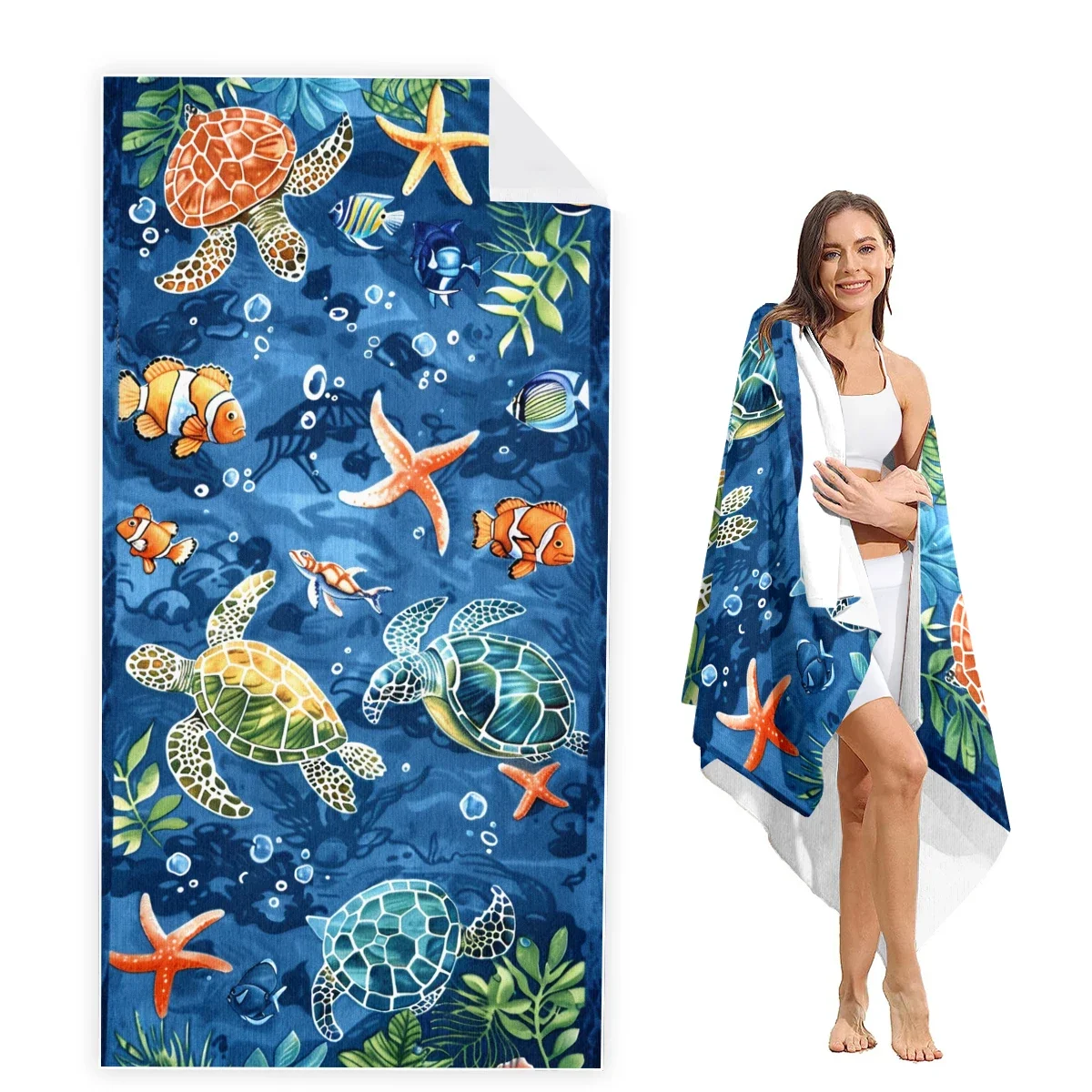 

Animal Beach Towel Oversized, Super Absorbent Sand Free Thick Microfiber Beach Towel,Beach Towels for Kids,Men,Women,Girls,Boys