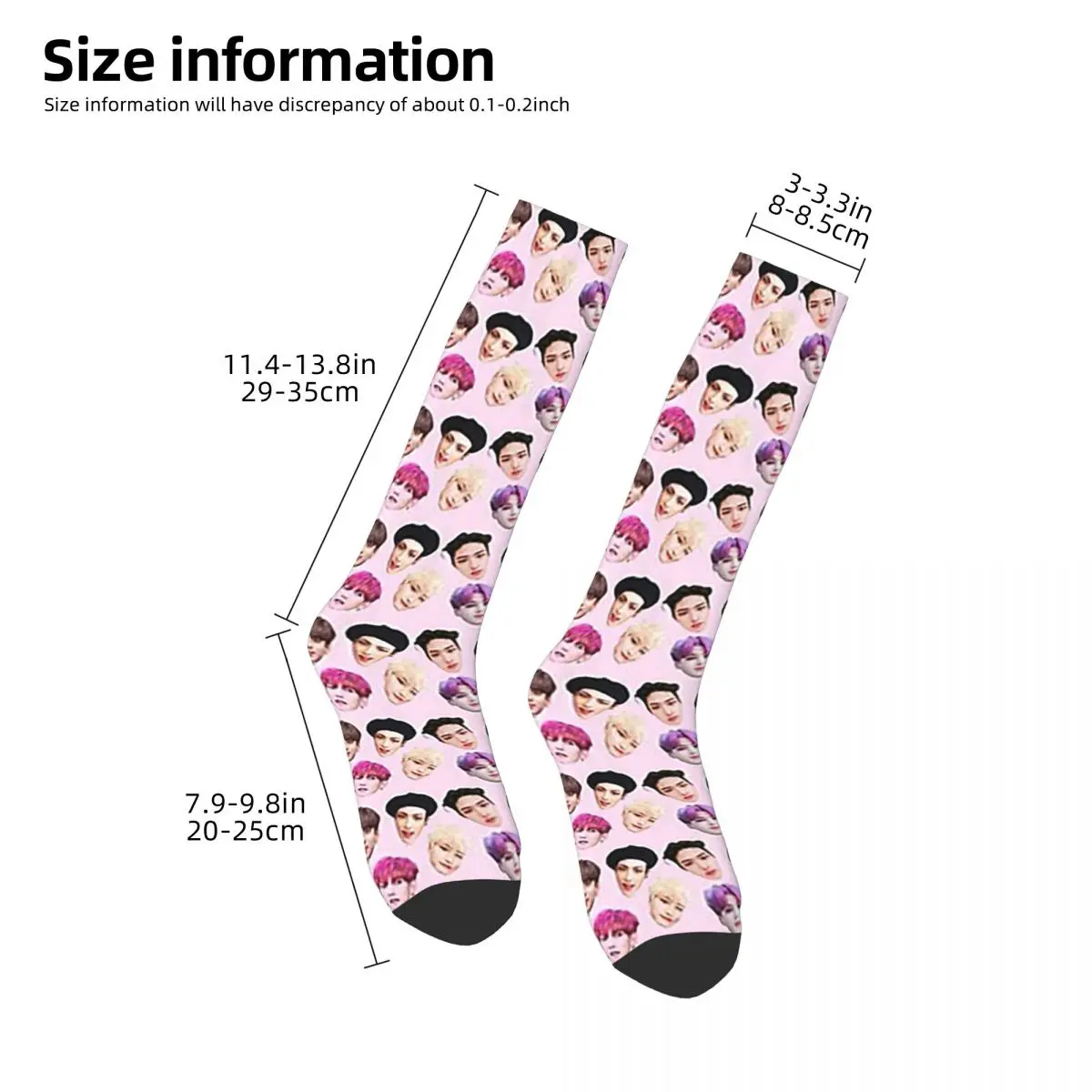 ATEEZ - Faces Socks Harajuku High Quality Stockings All Season Long Socks Accessories for Man's Woman's Birthday Present