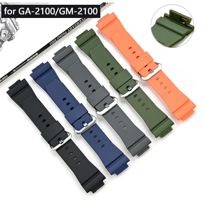 Harzarmband für Casio G-Shock GA-2100 GM-2100 GM-5600 Schnellverschluss Herren ersetzen wasserdichtes Sport-Uhrenarmband aus Gummi