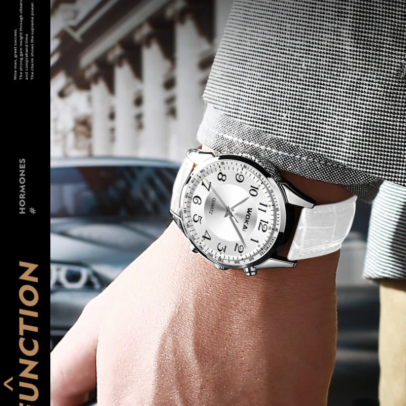 Модные кварцевые часы для мужчин, мужские наручные часы, мужские часы высокого качества с кожаным ремешком, подарок Relogio Masculino Reloj Hombres