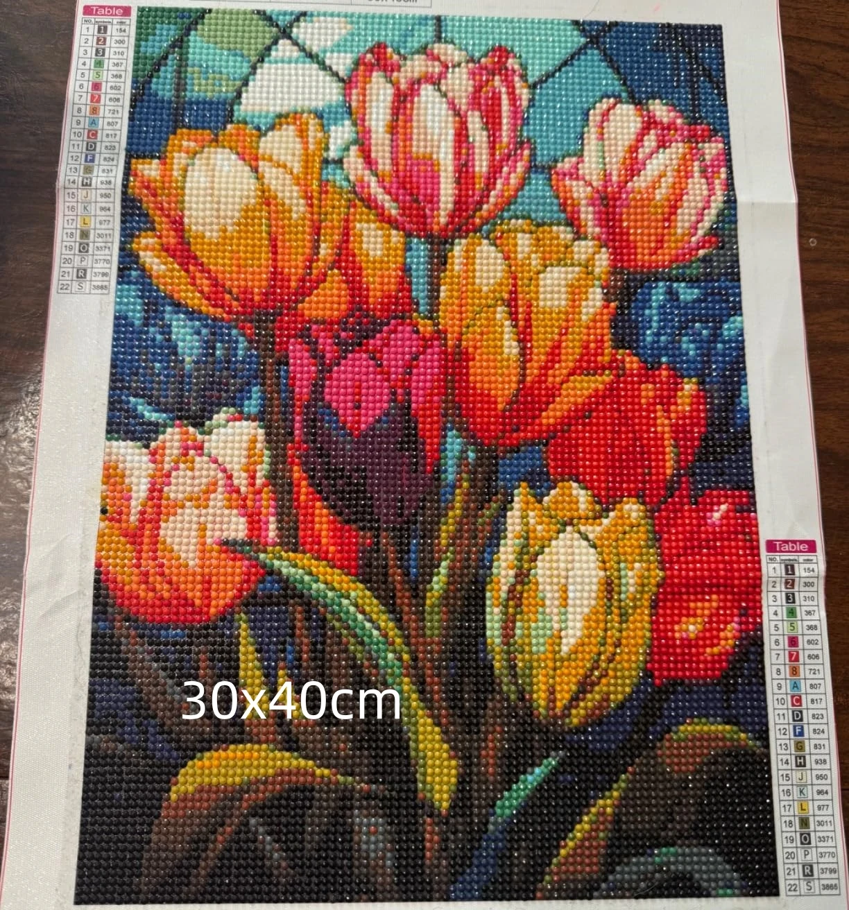 Stained Glass Tulips Diamond Art Painting Kits,Flower 5D Diamonds Painting,Colorful Floral Wall Art,DIY Crafts Gift for Mom