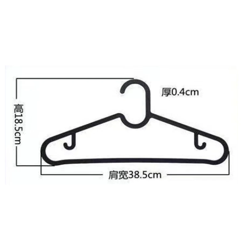 4pcs Simple Black White Dry Clothes Hanging Rack Adult Clothing Hanger Plastic Hanger Household Wardrobe Clothes Dress Organizer