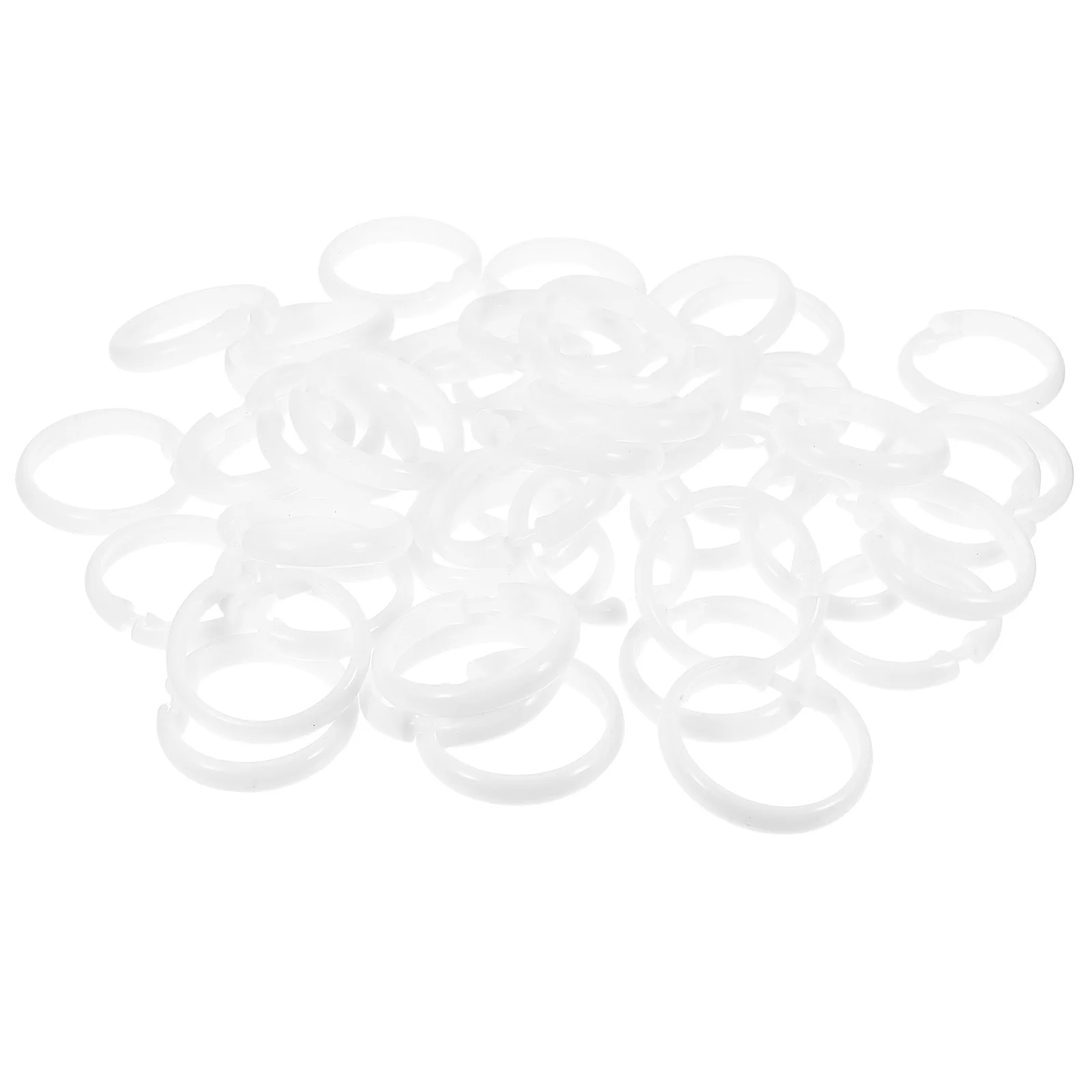 

50Pcs Round Curtain Rings Thick Plastic Snap Design Silent Rod Hanging Rings Shower Curtain Holder