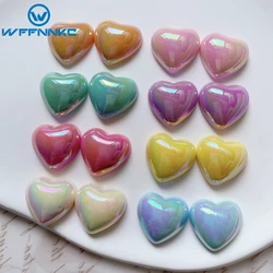 WFFNNKC 10-20Pcs AB Color Love Heart Resin Patch Fashion Jewelry Making Accessories DIY Phone Cases Flatback Decal Wedding Decor