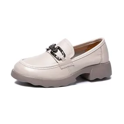 CICIYANG Women Loafers Sneakers 2025 Spring New Genuine Leather Platform Shoes Women Casual British Style Female Penny Shoes