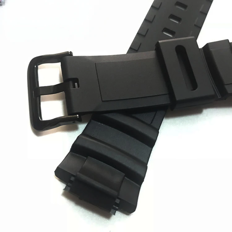 For Casio W-S220 HDD-S100 MCW-100 110h AE-2000W Rubber Men Women Sports Waterproof Sweatproof Convex Interface 16mm Watchband