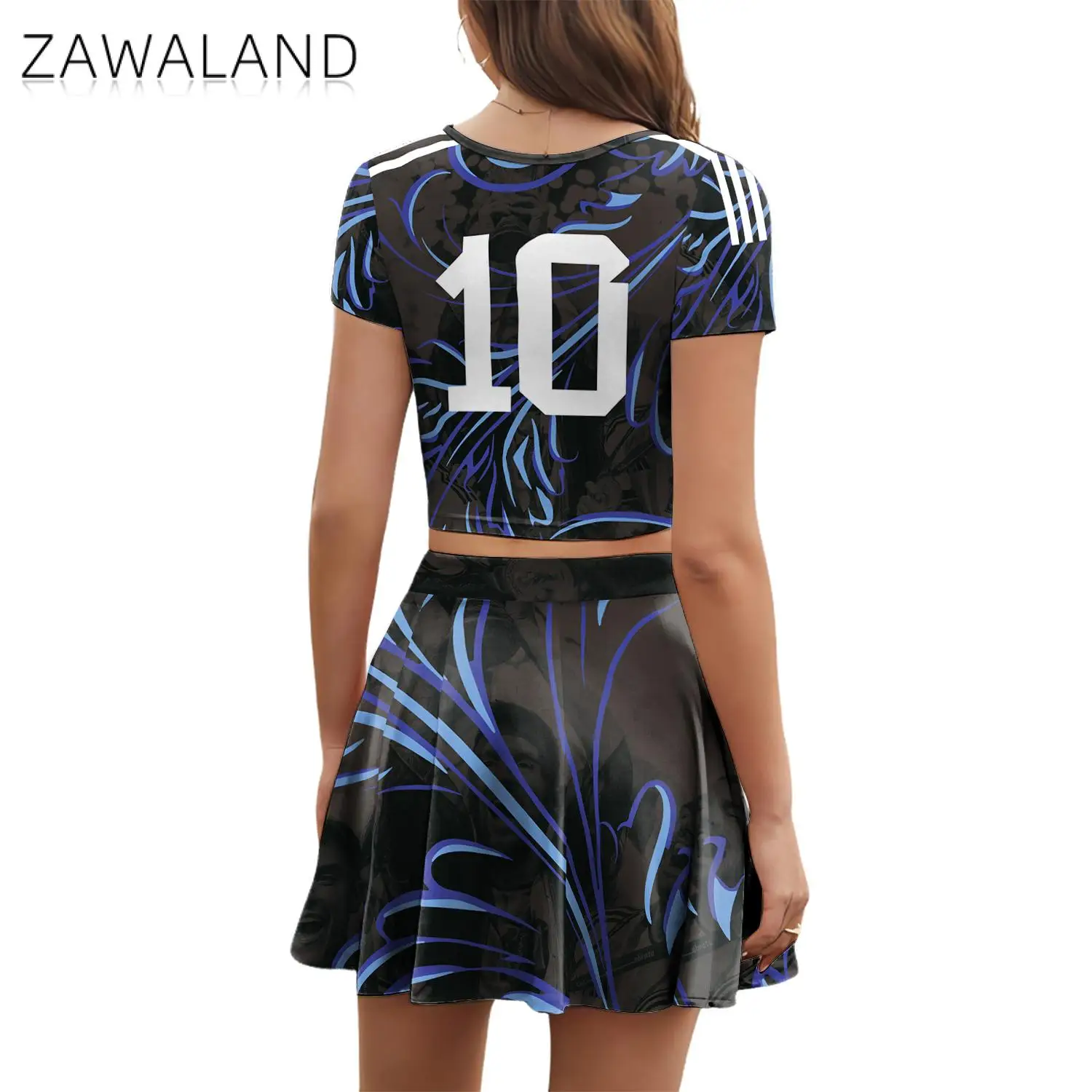 World Football Cheerleading Costume Set Women Sports Game Party 2026  Fans Crop Top Mini Skirt Cheering Team Uniform view 3