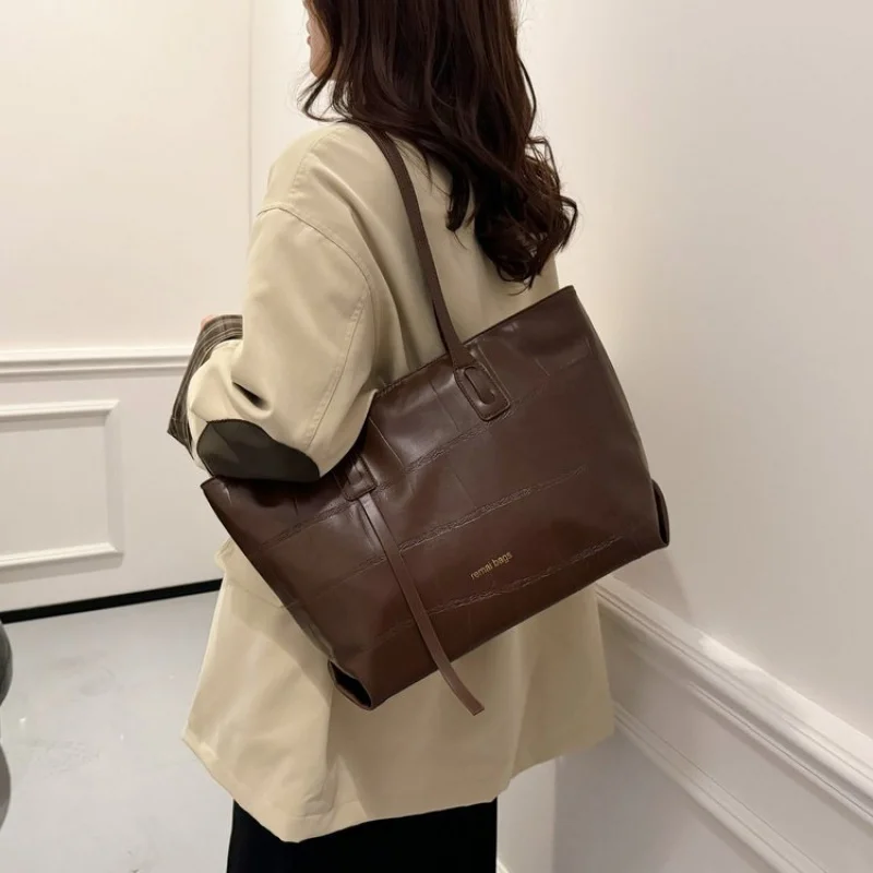 

Classic Elegant Leather Tote Bag For Women Luxury Brand Designer Crossbody Shoulder Handbag Ladies Stylish Office