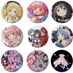 58mm cute Anime Puella Magi Madoka Magica Tinplate Brooch Pins, Figure Icon Badge, Handmade Brooches, Breastpin for Backpack Clo