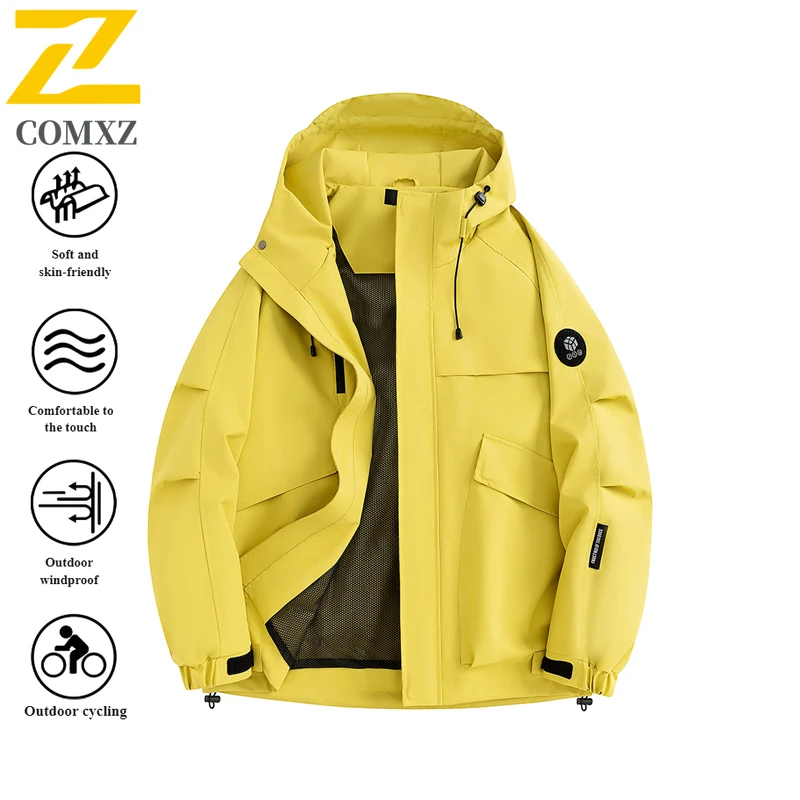 

COMXZ Couple's Windbreaker Waterproof Windproof Hiking Jacket with Taped Seams for Camping Fishing Spring Autumn Outdoor Coat