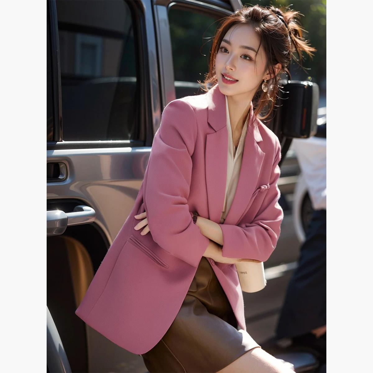 VIMLY Elegant Office Lady Blazers Women 2026 Autumn New Slim Fit Jackets Chinese Style Frog Clasp Design Women Clothing V7883