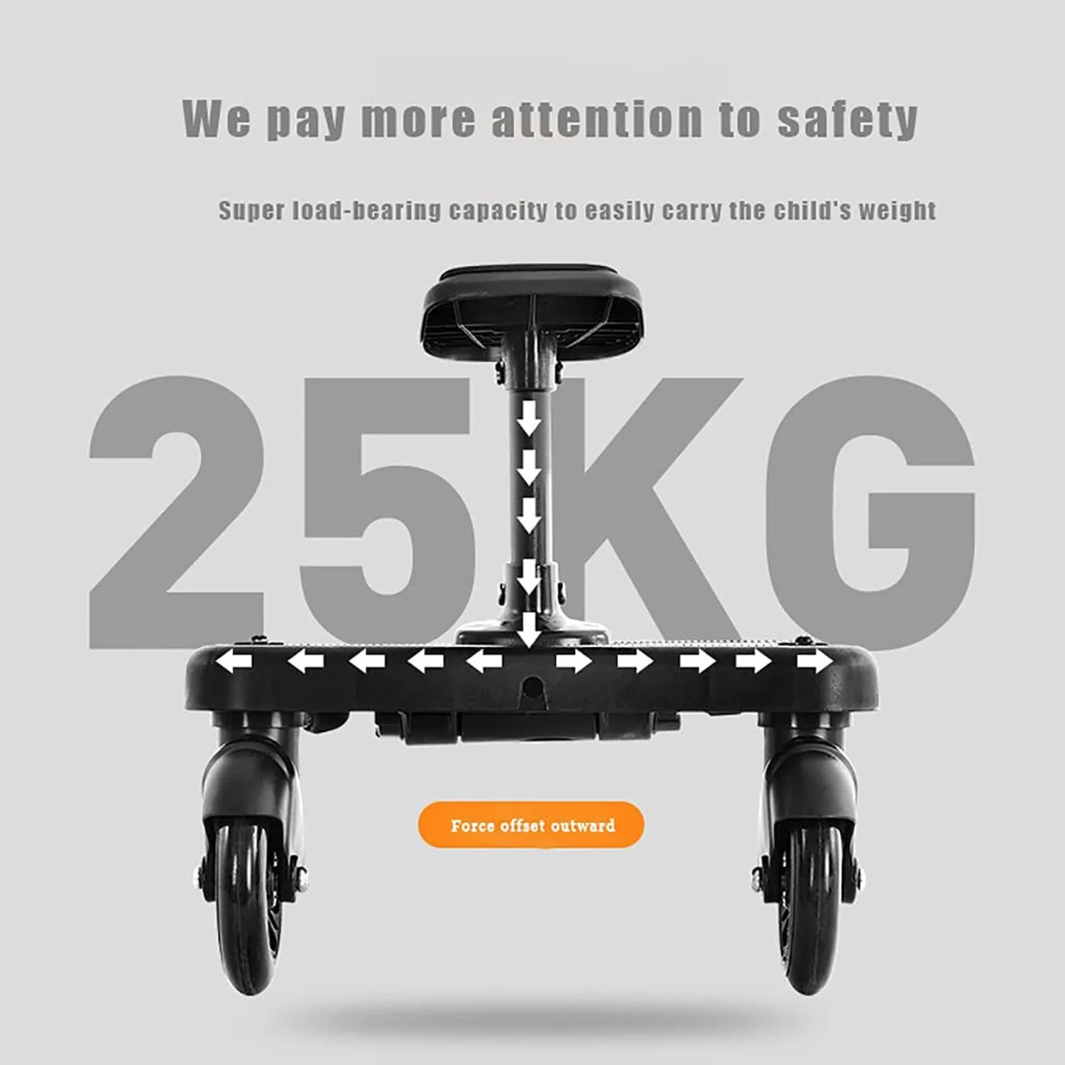 عربة طفل السفر مساعدة دواسة مقعد قابل للإزالة عربة الملحقات الطفل الثاني الأم أدوات السفر تحميل 25 كجم الاطفال ركوب المجلس #4