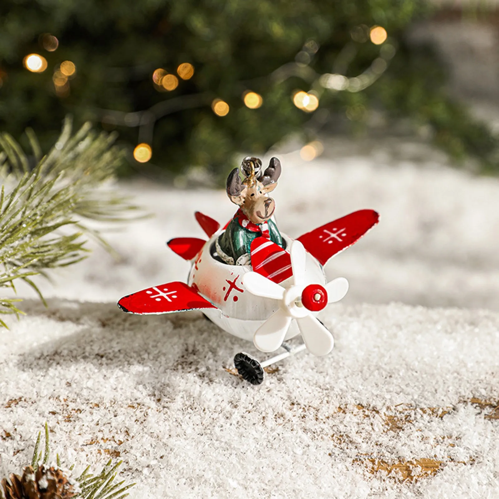 2024 New Retro Iron Christmas Pendant Antique Style Santa Claus Airplane Christmas Tree Hanging Decoration Ornaments Snowman