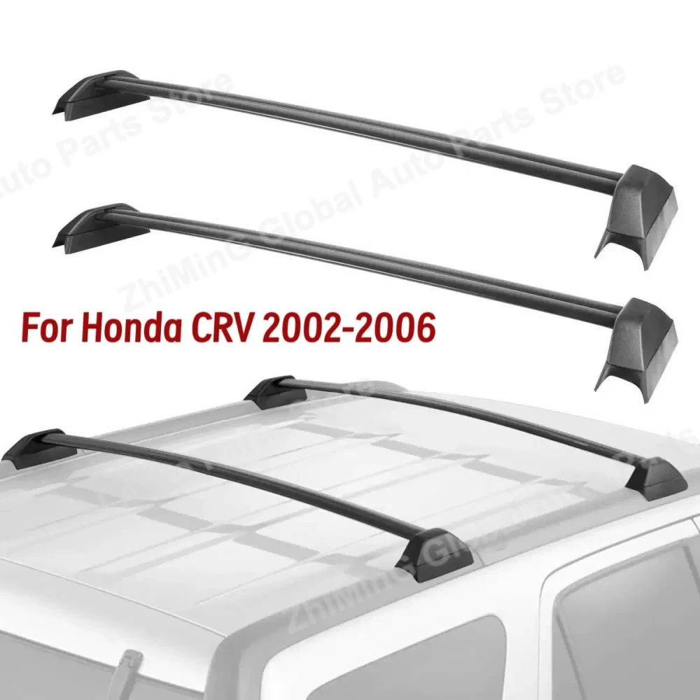 Para Honda CRV II 2002 2003 2004 2005 2006 portaequipajes de techo de coche barras transversales montadas en la azotea 2 uds accesorios laterales negros para coche