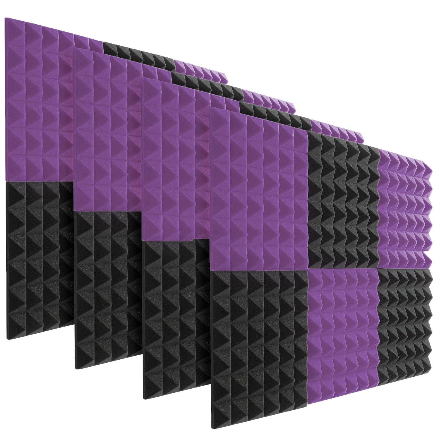 

Soundproof Wall Panels Pyramid Acoustic Foam Tiles, Studio Noise Reduction for Podcast Room, Office