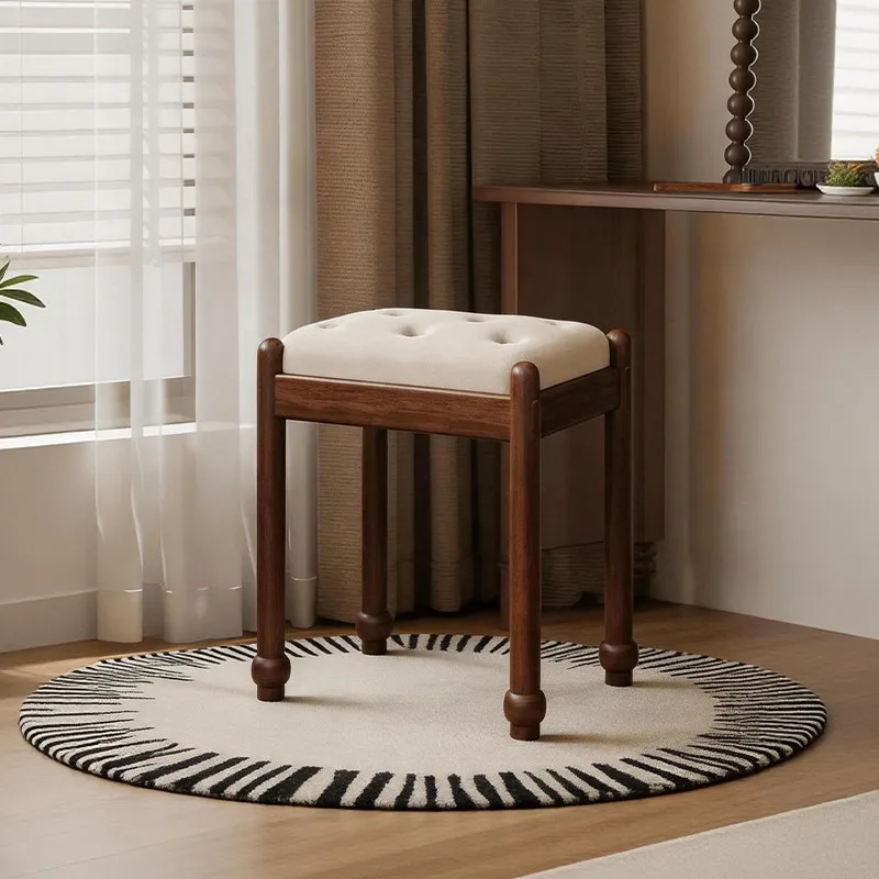 HYS dressing table special stool solid wood new girls bedroom French dressing stool small size